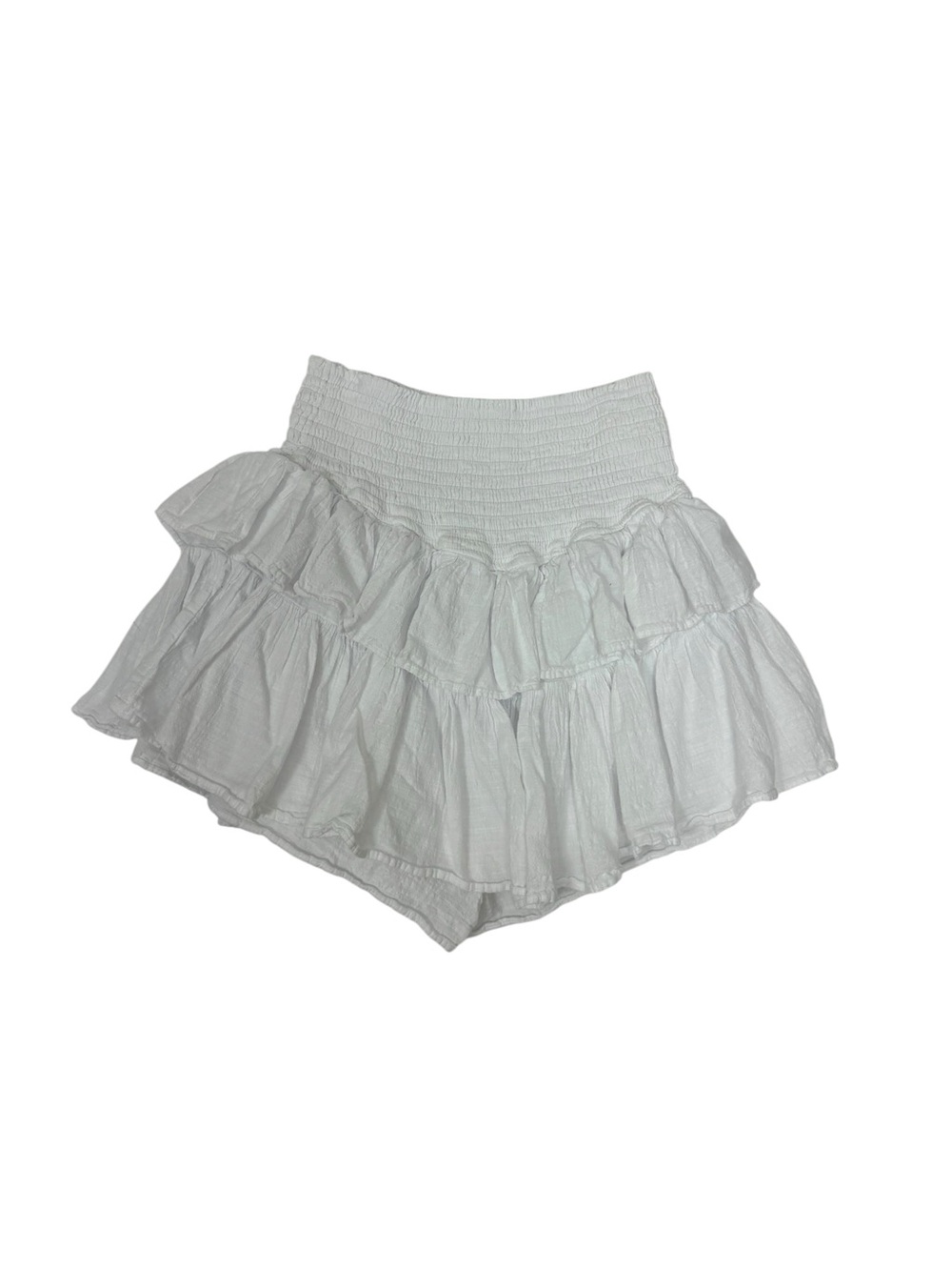 Blanco White Tiered Ruffle Skort, Size M